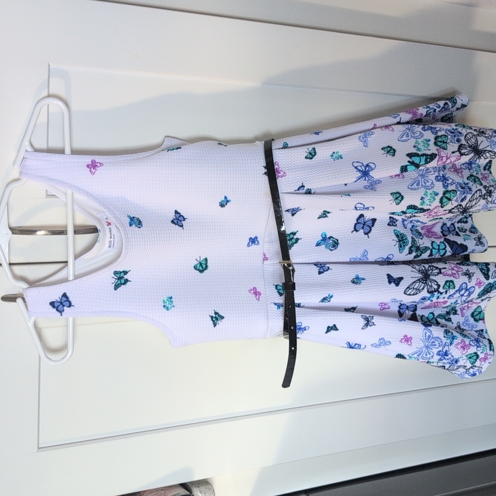 Knitworks White Dress with Butterfly Accents